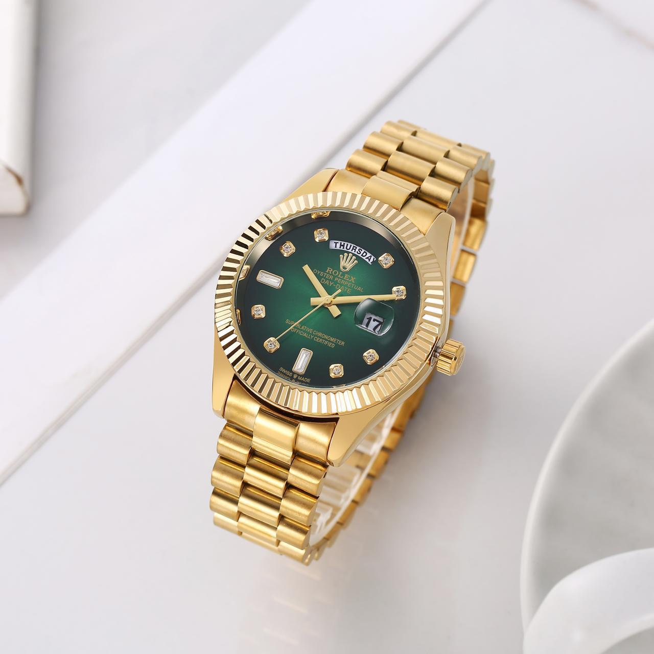 luxury Watch gold green dial