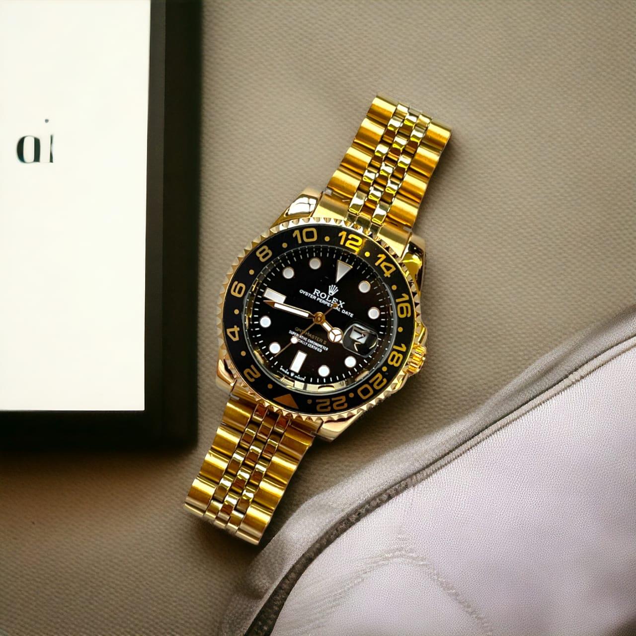 luxury Watch gmt editing gold black