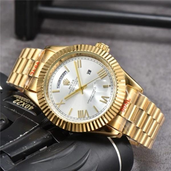 luxury Watch date date gold white