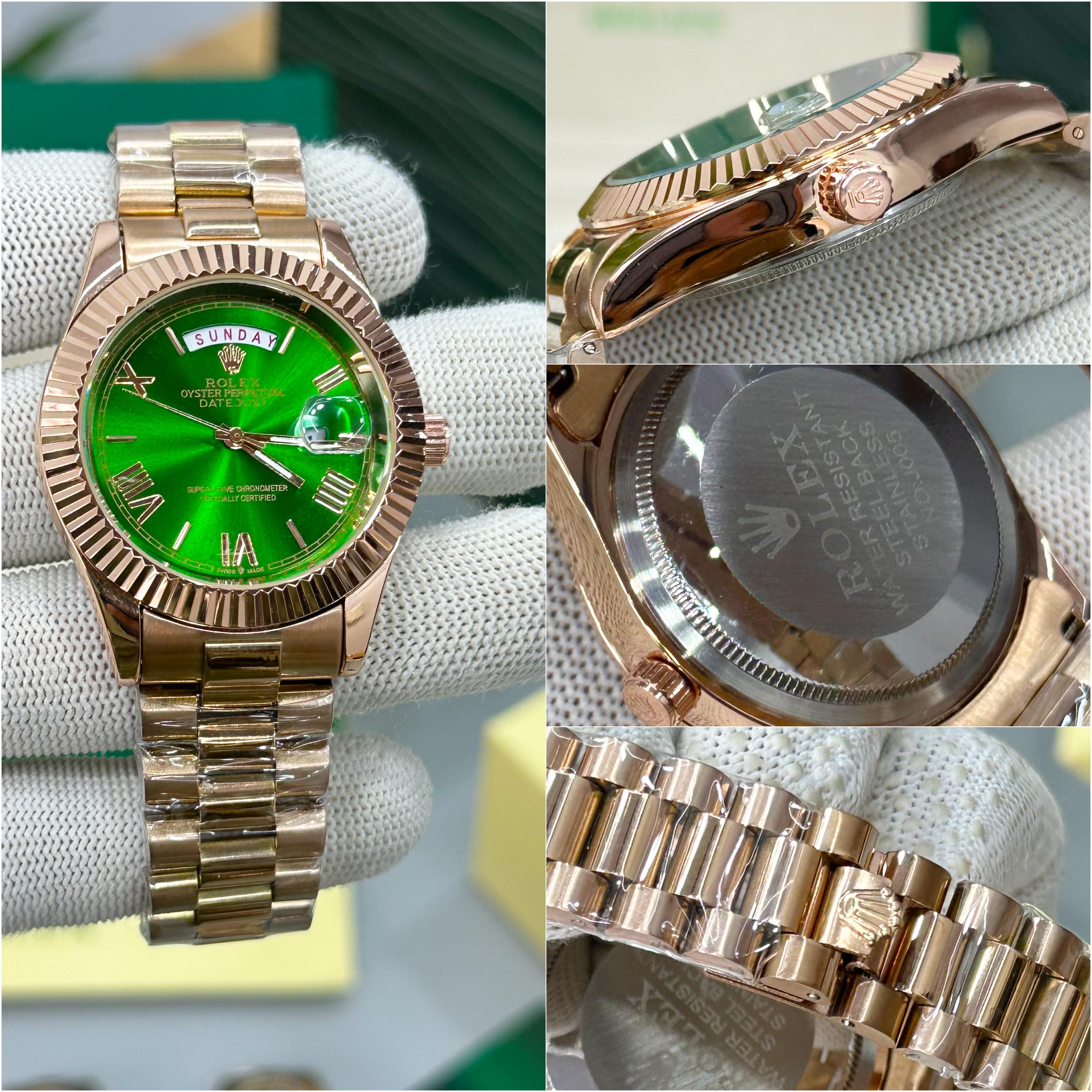 luxury Watch day date green dial