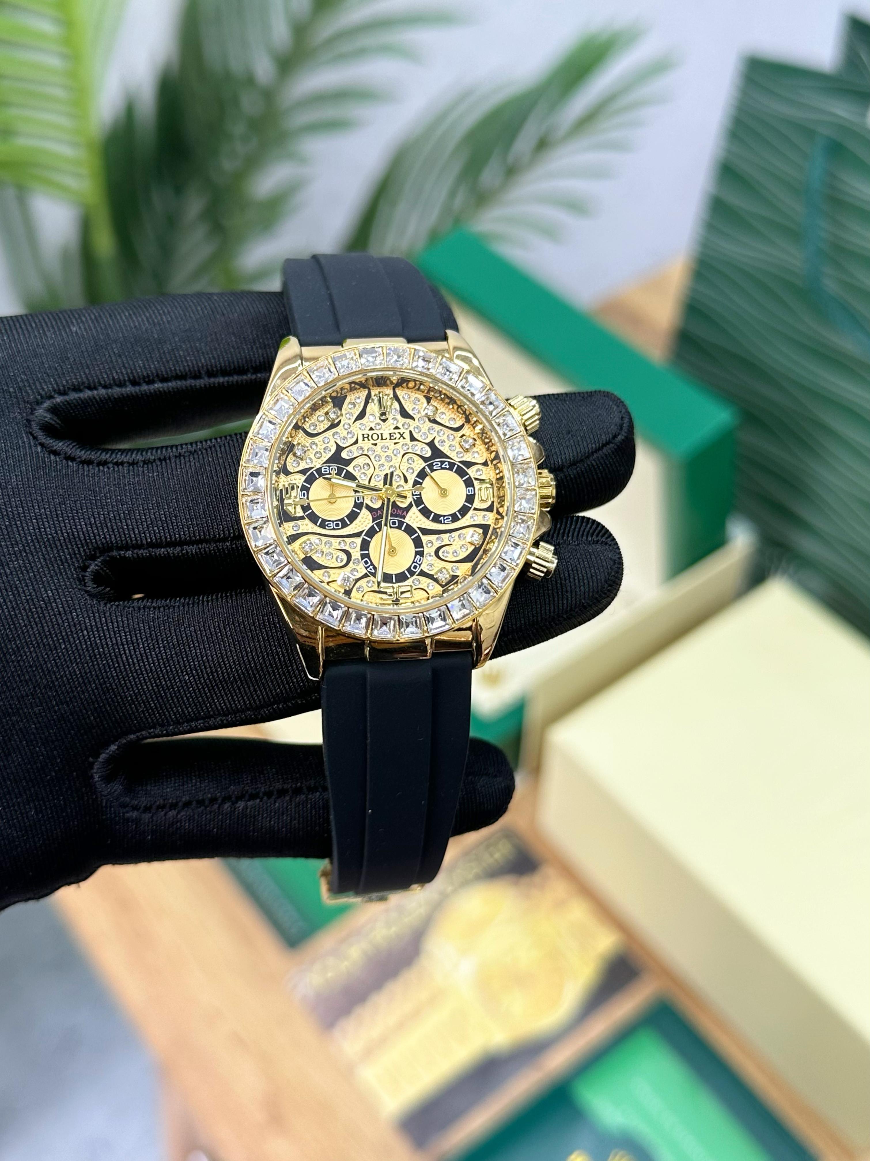 luxury Watch tiger black gold diamond