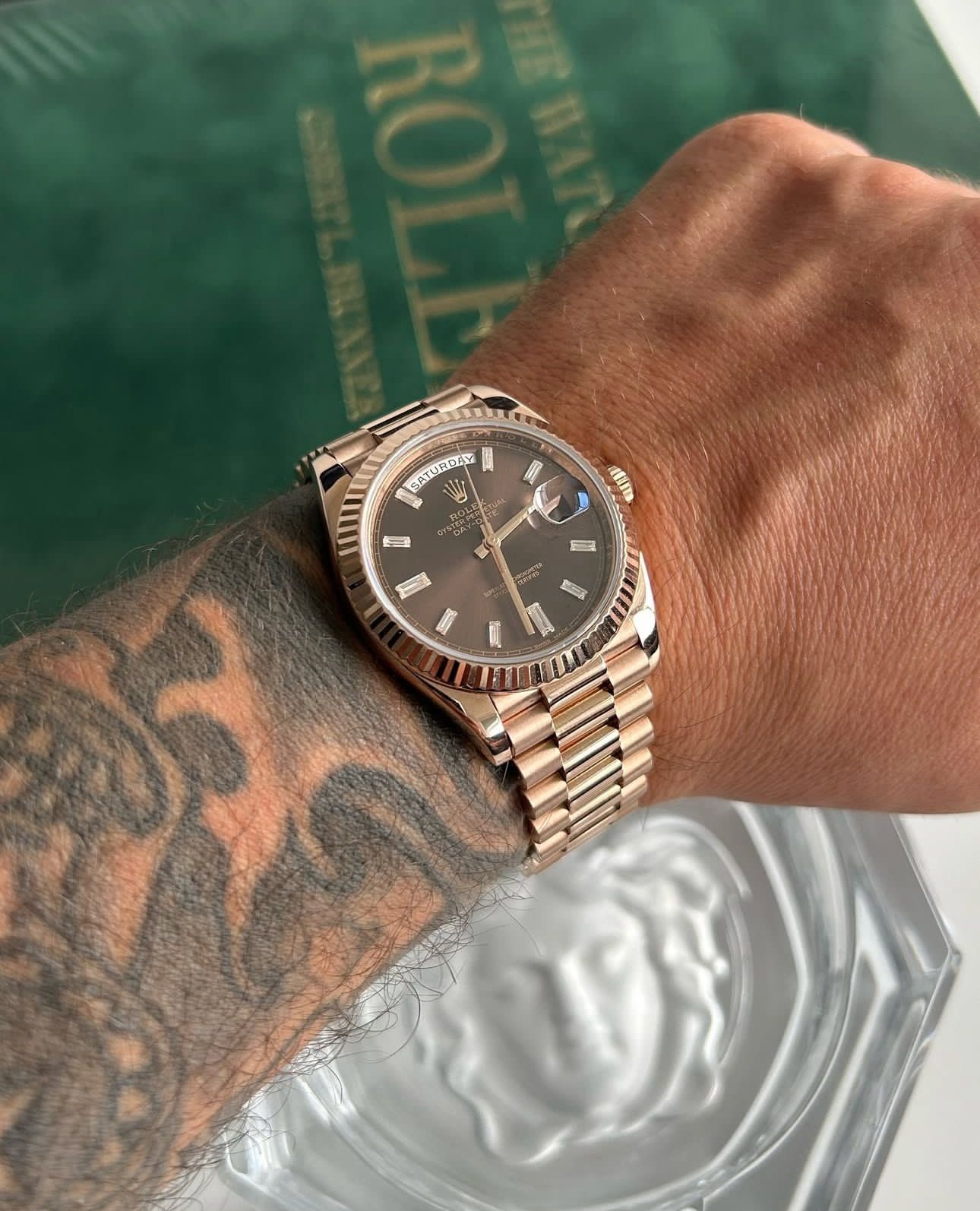 luxury Watch day date chocolate dial good quality